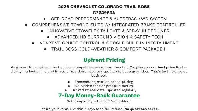 2026 Chevrolet Colorado Trail Boss