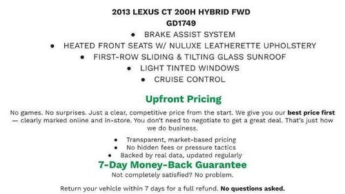 2013 Lexus CT 200h Hybrid